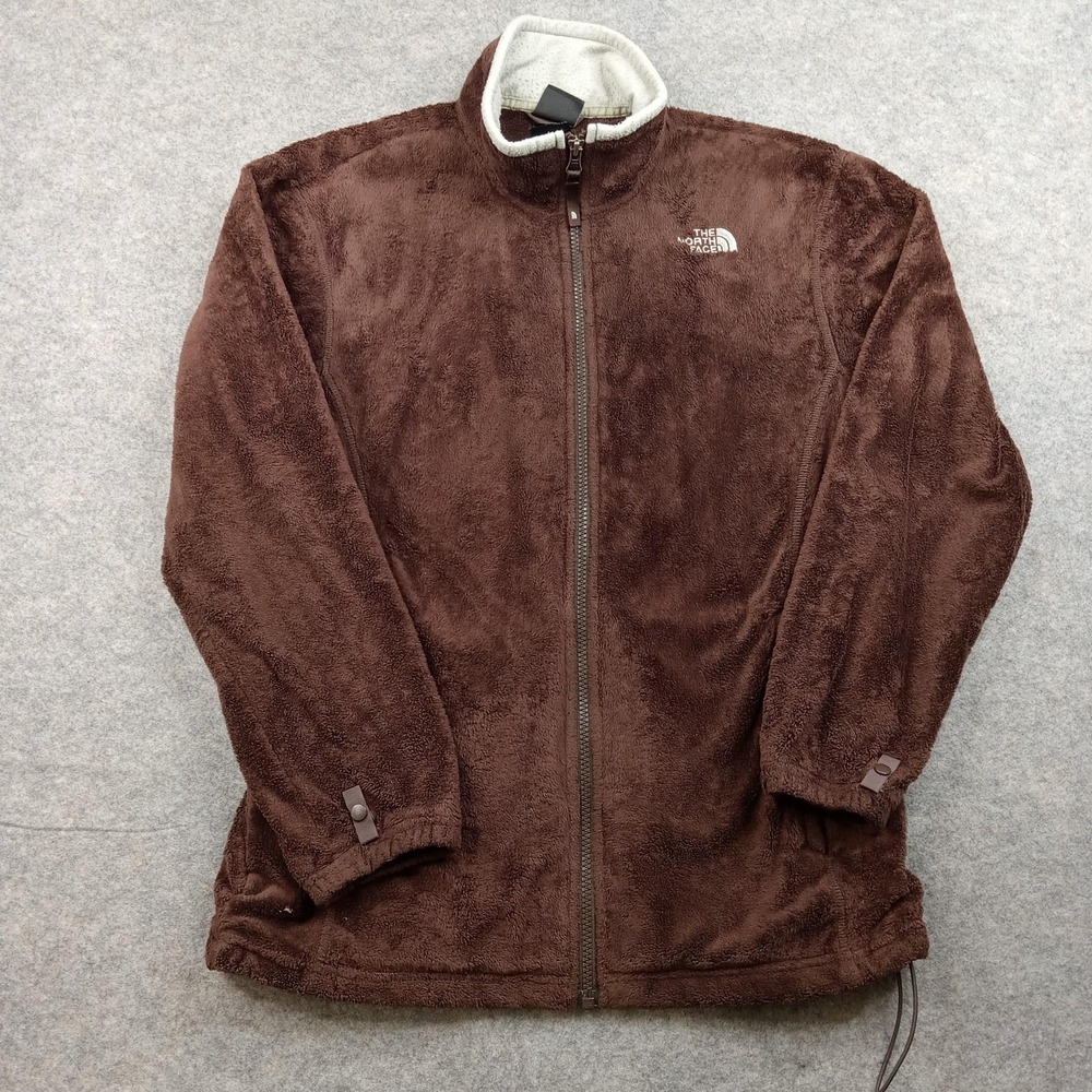 North Face Jacket Womens Medium Brown Fleece Full Zip Soft Plush Coat Sweatshirt